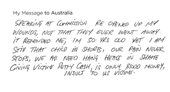 Message published in commemorative book