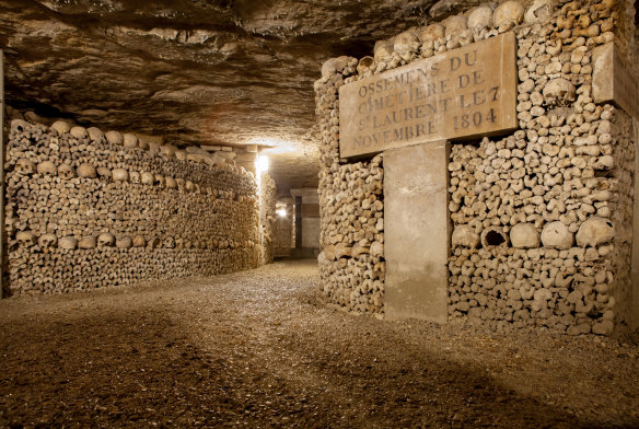 The Catacombs of Paris hold the remains of more than six million people.