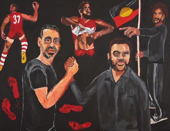 Vincent Namatjira, 'Stand strong for who you are'. Acrylic on linen, 152 x 198 cm. © the artist