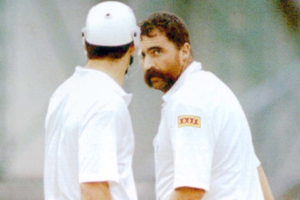 Most consistent sledger of all time must have been the relentlessly engaged Merv Hughes.