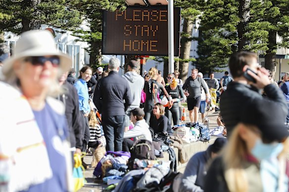 Manly Beach during lockdown in July.