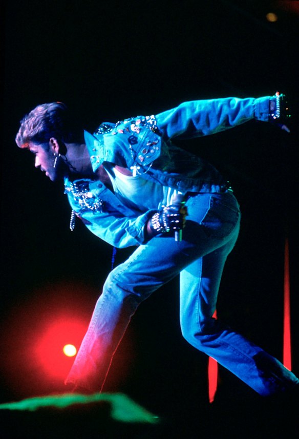 George Michael's stage costumes represented the infusion of soulful ballads and dance music he became renowned for.