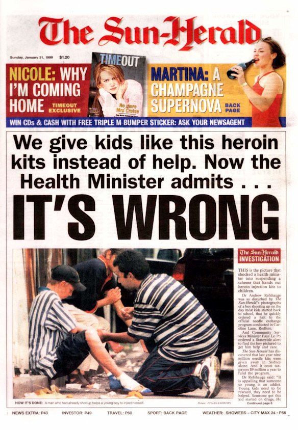 Sun Herald front page from Sunday, January 31, 1999.