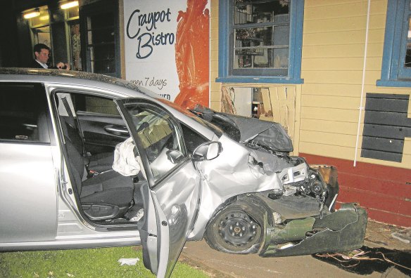 A Hong Kong tourist crashed into the front bar of the Port Campbell Hotel in 2011.