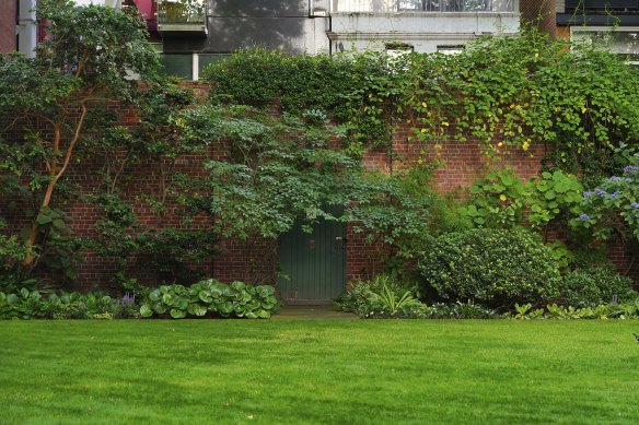 Inside the walled garden of the Melbourne Club.