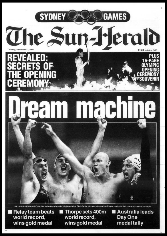 The front page of The Sun-Herald on September 17, 2000.