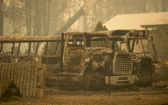 Destruction within the Carrai East fire ground at Willawarrin.