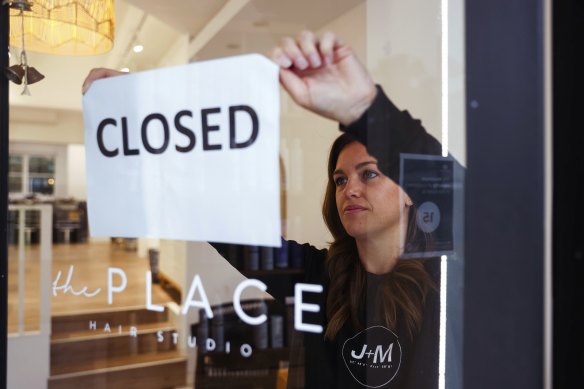 Louise Costi has, along with many small business owners, been forced to close the doors of her Cronulla hair studio.