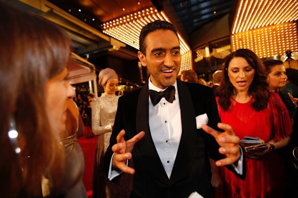 Waleed Aly arrives at the 59th Annual Logie Awards at Crown Palladium.