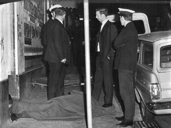 Scene of murder at the Venus Room, Orwell Street, Kings Cross on June 22, 1970.