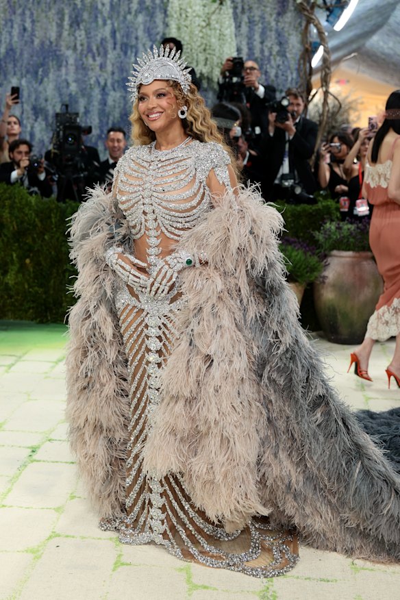 Beyoncé in custom Olivier Rousteing at the Met Gala.