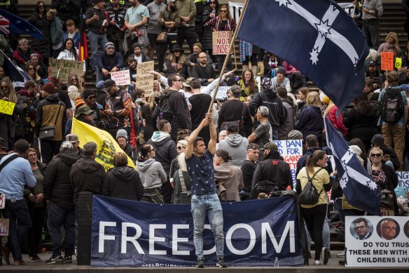 Protesters opposed to the pandemic legislation occupied the steps of parliament all week.