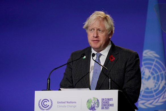 Boris Johnson opens the UN climate summit in Glasgow, Scotland.