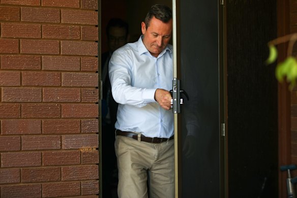 Western Australia Premier Mark McGowan departs after visiting the family of Cleo Smith.