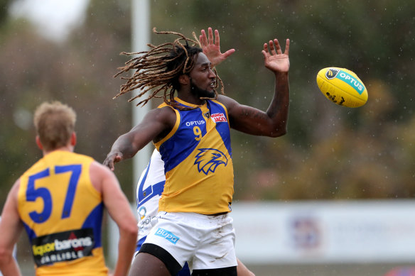 West Coast Eagles ruckman Nic Naitanui made a strong comeback with the West Coast Eagles WAFL team against the East Fremantle Sharks in Fremantle