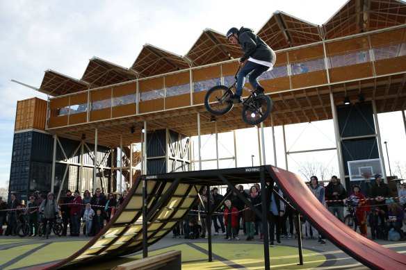 Riders get some air at WestSide Acton Park. 