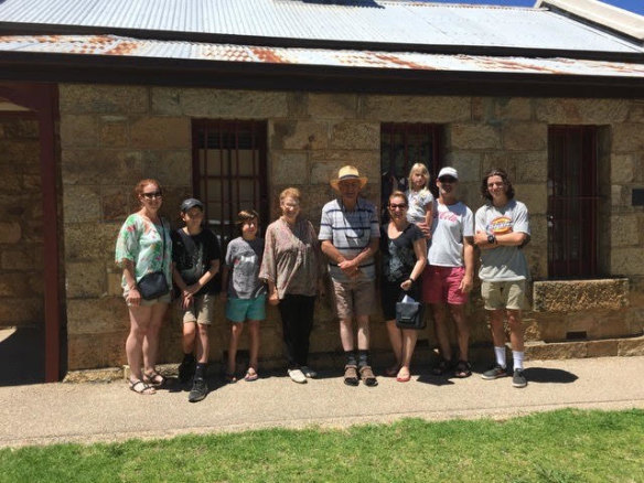 Russell Hill with his extended family.