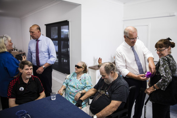 Home Affairs Minister Peter Dutton and Prime Minister Scott Morrison campaign in Dickson in late January. 