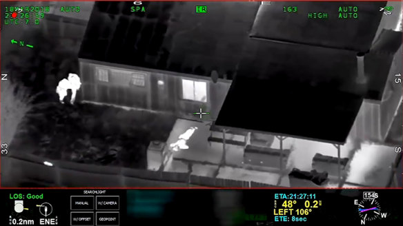 Police helicopter footage of the night Stephan Clark was shot.