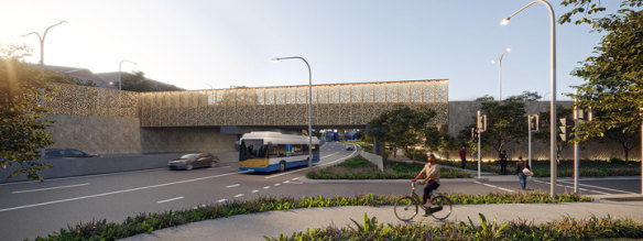 A render of the Moggill Road corridor upgrade.