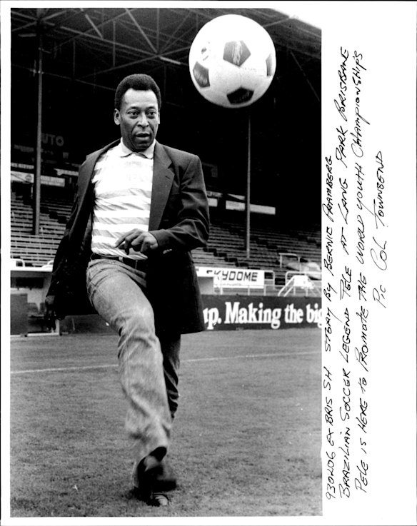 Brazilian Soccer Legend Pele at Lang Park Brisbane, 1993. 