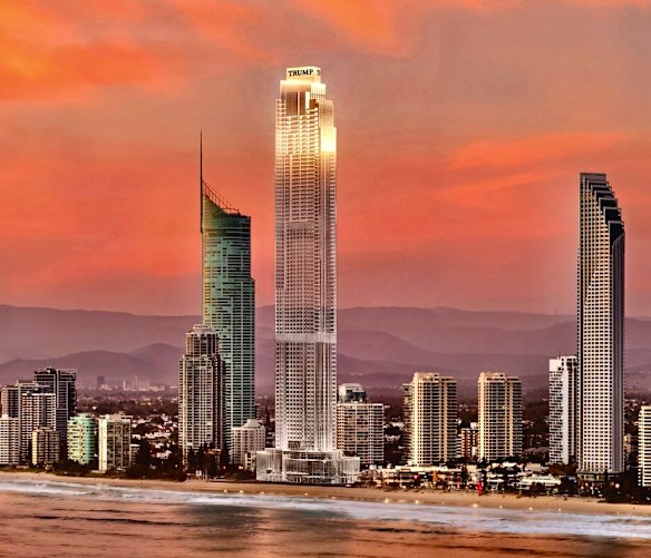 An impression of what the Trump tower on the Gold Coast was supposed to have looked like.