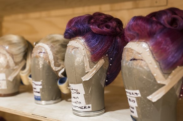 Backstage in the Capitol Theatre's wig room.