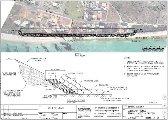 A 500-metre seawall will have to be constructed on the public beach if tenders for the breakwaters come in over $2 million.
