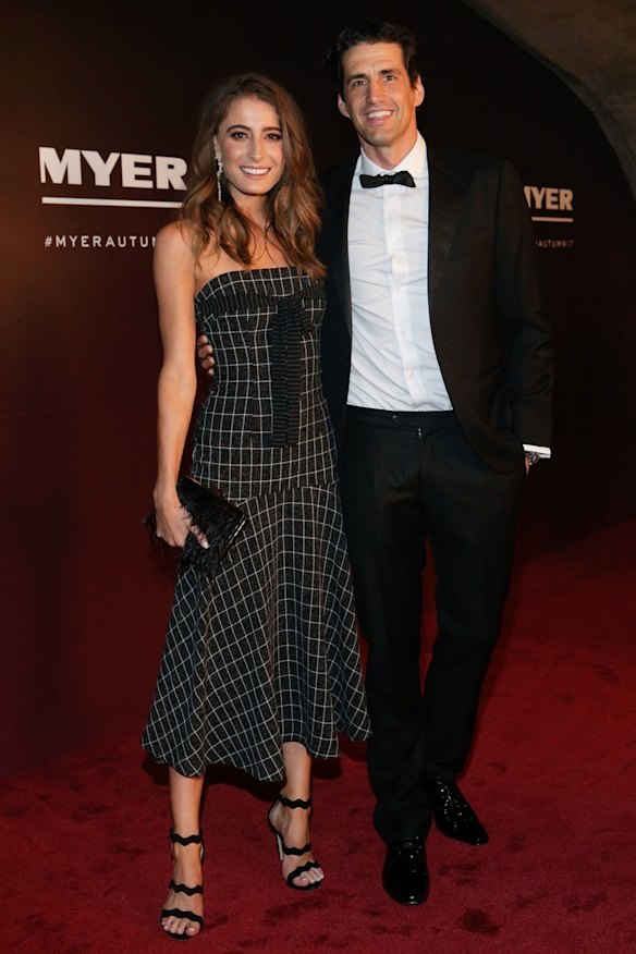 Rebecca Harding and Andy Lee at the Myer autumn 2017 launch held in the car park underneath the University of Melbourne.