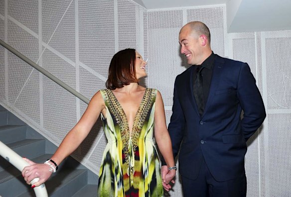 Raiders Captain Terry Campese and his wife Sarah.