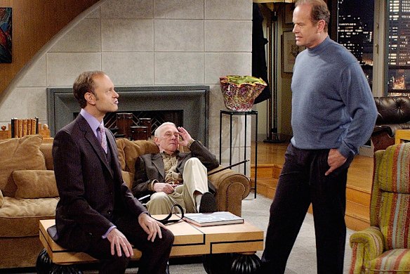 14. A spinoff to <i>Cheers</i>, <i>Frasier</i> reflected, among other things, on the misunderstandings between a father and his two sons.