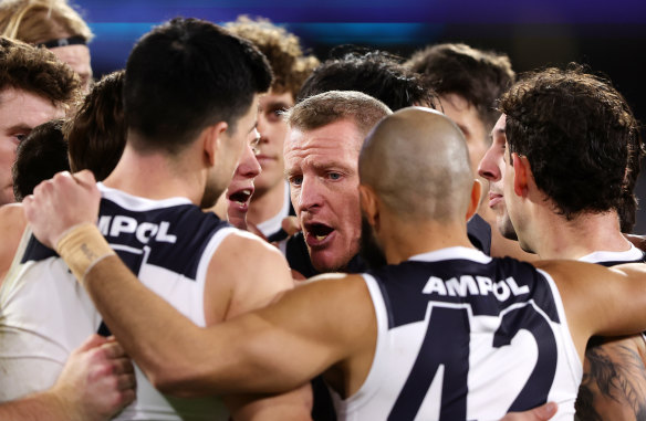 Time to think: Michael Voss will need to solve the Blues’ ruck debate ahead of a September run.