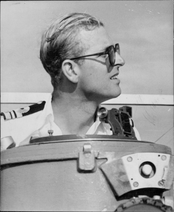 The Duke of Edinburgh on board HMS Magpie in 1951.