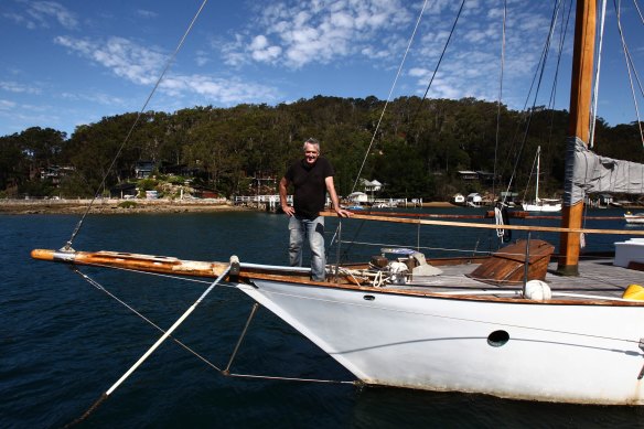 Michael Stephens and his ketch, Wicked Wench.