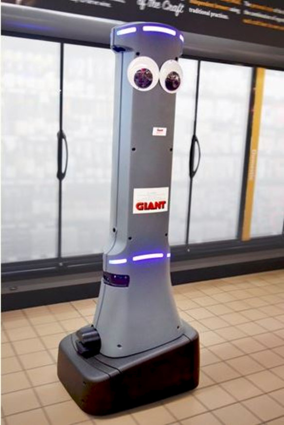 Marty, the robot to be seen in Giant Food stores in the US.