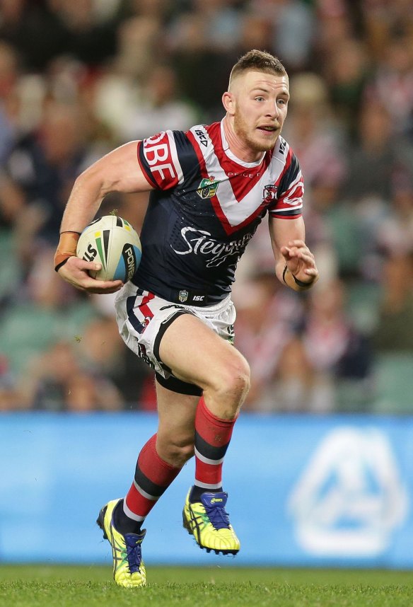 One to watch: Jackson Hastings on the charge for the Roosters.