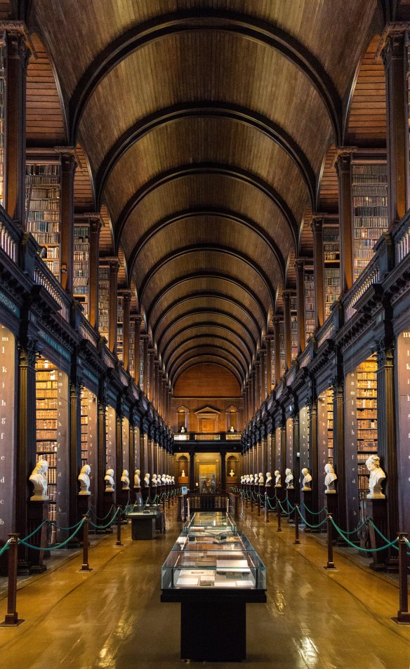 The Long Room in the Old Library building at Trinity College in Dublin i