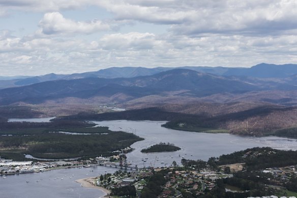 Bushfire affected areas on the outskirts of Batemans Bay. 