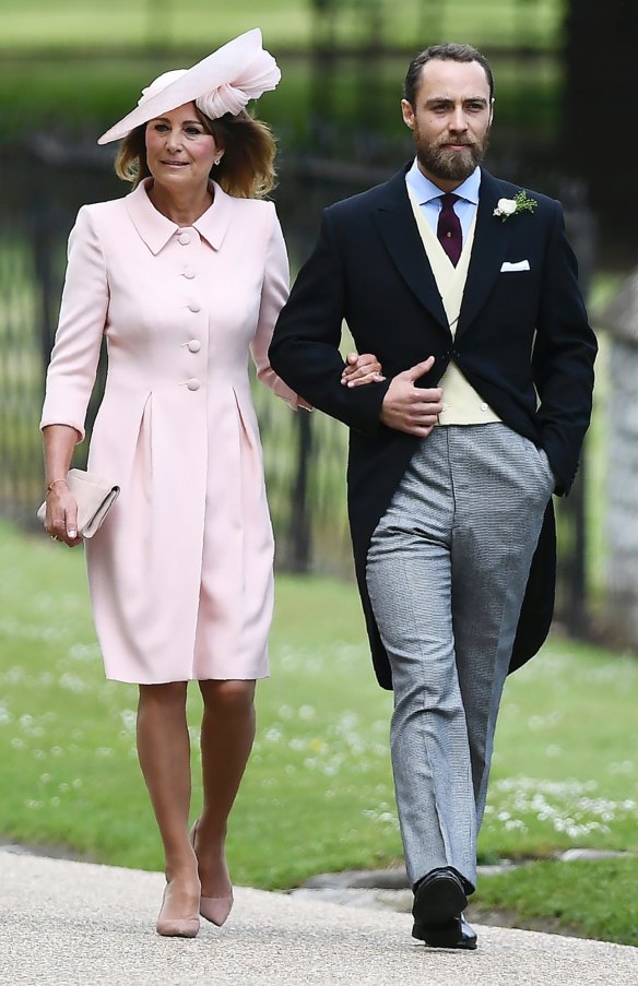 Carole Middleton and her son James arrive for the wedding.