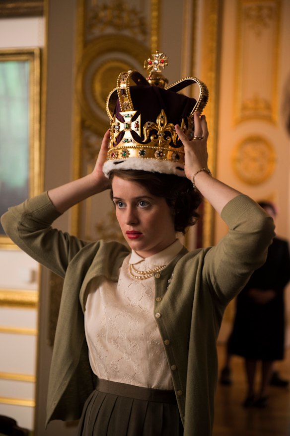 Claire Foy as a young Elizabeth Mountbatten in The Crown.