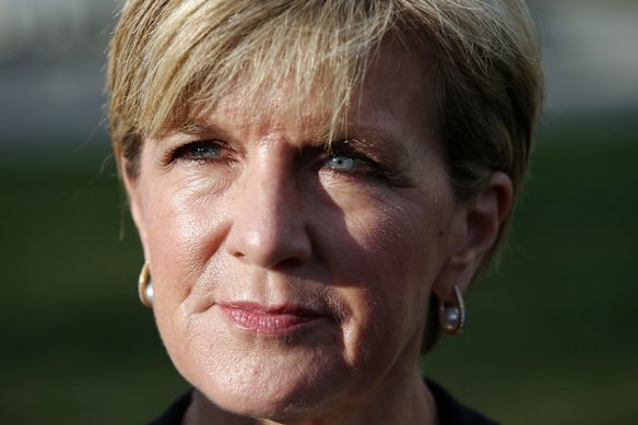 Deputy Liberal Leader Julie Bishop after she appeared on breakfast television outside Parliament House in Canberra.
