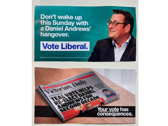 An election flyer being letterboxed by the Liberal Party in the seats of Hawthorn and Kew.