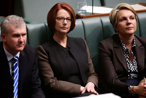 Prime Minister Julia Gillard during a division at Parliament House.