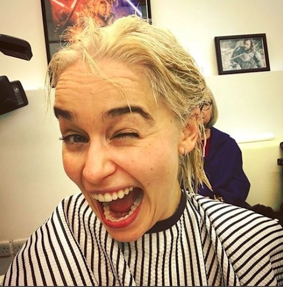 Clarke unveiled her new hair colour with a selfie on Instagram, thanking the show's make-up team for finally helping her take the plunge to make 'this magical moment a reality,' before the filming of season eight.

"AHHHHHHHHHH SHHHHIIIII****** . I done did it. Mother of dragons meet Emilia. Emilia meet mother of dragons."