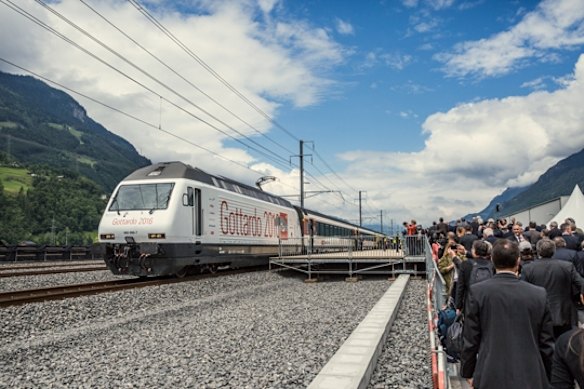 The launch of the Gotthard Base Tunnel, Switzerland.
