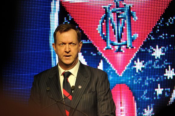 In happier times: Former Melbourne president Glen Bartlett upon taking charge of the club in 2013.
