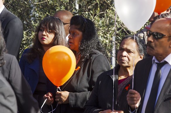 Myuran Sukumaran's Mother Raji after her son's funeral in Sydney.