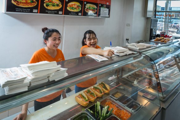 Banh mi xiu mai are popular in Vietnam's southern provinces but staff at Richmond's Nhu Lan say Australian customers' favourite option is the barbecued pork.