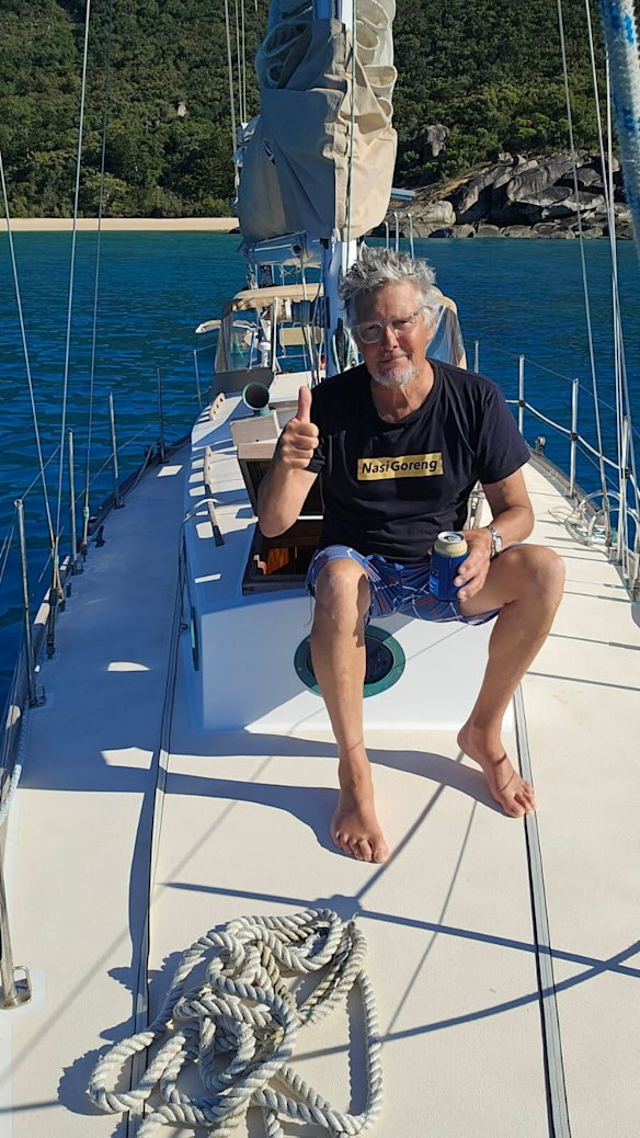 Matthew Cumming sailing at Scawfell Island in Queensland.