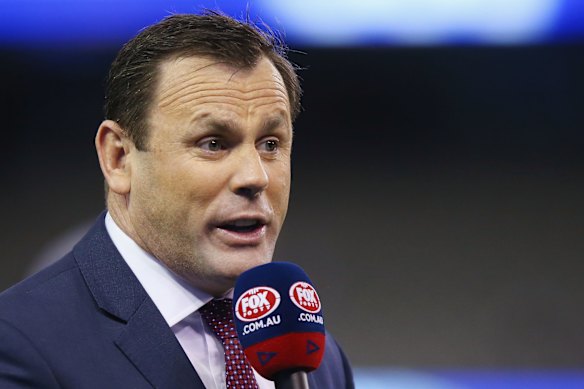 Na caixa: o comentarista da Fox Footy David King.